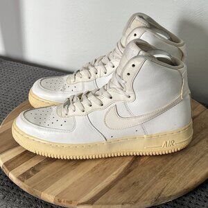 Nike Air Force 1 High Men’s Sz 9.5 High Top White On White Sneakers Y2K Vintage